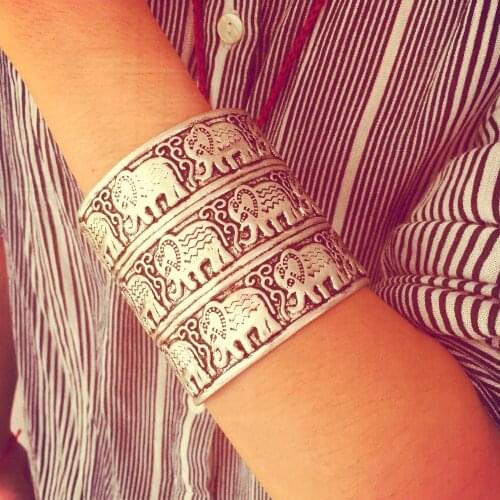 Elephant Animal African Hindu Ganesha Stretch Chain Charms Beaded Bracelet Bangles For Women Heart Cuff Pulseiras Indian Jewelry