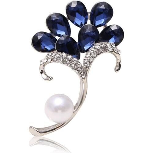 Rhinestone Flower Brooches For Women Simple Design Fashion Jewelry Wedding Pin And Brooch Bijouterie Broches Gift