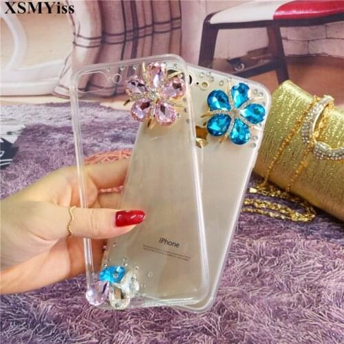 XSMYiss Bling Flower Crystal Rhinestone Diamond Case Cover For Huawei P8 P9 P10 P20 P30 PLUS LiTE Mate10 20 Pro Lite Back cover
