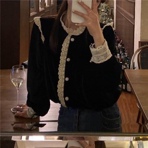 HziriP High Quality Chic Fashion 2021 Black Outwear Shirts Retro Casual Vintage New Loose Korean Streetwear Full Sleeves Coats