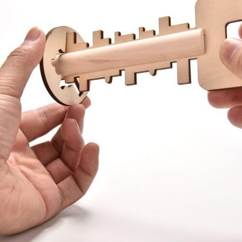 Wooden Toy Unlock Puzzle Key Intellectual Educational Funny Toys High Quality Classical Funny Kong Ming Lock Toys