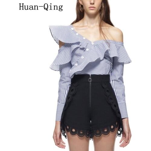 Huan-Qing Women's Striped Shirts