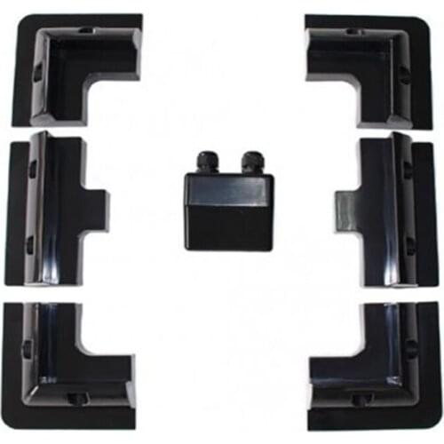 1sets/Lot Black color ABS Solar Panel Mounting Bracket Kits Cable Entry Gand Ideal 7pcs/set for Caravan Motorhome RV