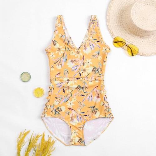 2012 best selling one piece swimsuit parent child plant printing one piece bikini hot spring resort quick drying suit