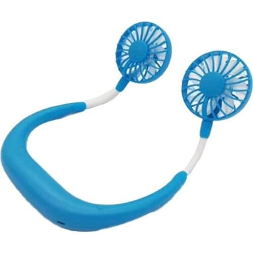 USB Outdoor Sports Mini Hanging Neck Fan Portable Leafless Small Fan Hanging Neck Lazy Ultra-quiet Electric Fan