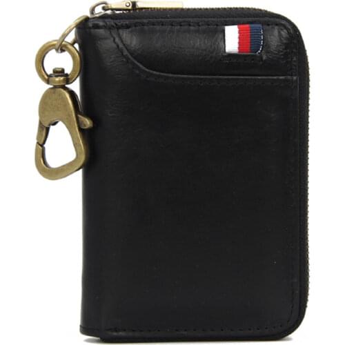 Clear Stock Men and Women Genuine Leather Key Wallet Bank Card Holder Money Dollar Price Case Womens Wallet Purse