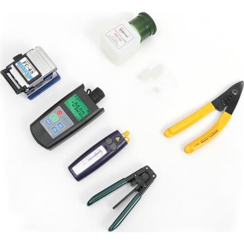 Fiber Optic Tool Kit For FTTH Fiber Optic Power Meter FC-6S Cleaver Visual Fault Locator Fiber Optic Tool Kits