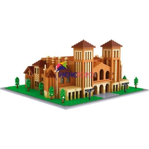 No.8036 World Architecture Caltech University School 3D Model DIY Mini Diamond Blocks Bricks Building Toy for Children no Box