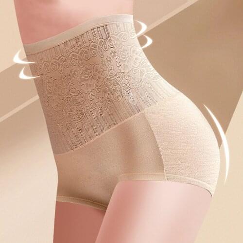 2021 New Women Underwear Pure Color High Waist Body Shaping Panties Cotton Briefs AIC88