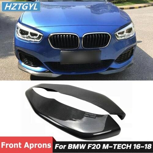 2 PCS Carbon Fiber Material Front Bumper Lip Aprons For BMW 1 Series F20 M-TECH 118i 120i M135i Car Tuning 2016-2018