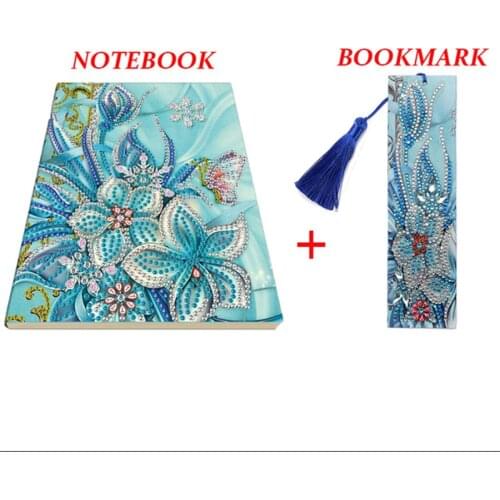 DIY Butterfly Flowers Special Shaped Diamond Painting Notebook Bookmark A5 Sketchbook Notebook DIY Rhinestone Craft Gift