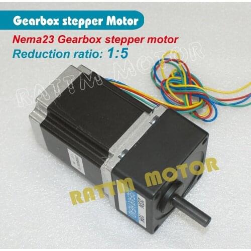 Geared Stepper Motor 5:1 Ratio Nema23 stepper motor 850oz.in 3.0A for CNC Router Engraving Milling Machine