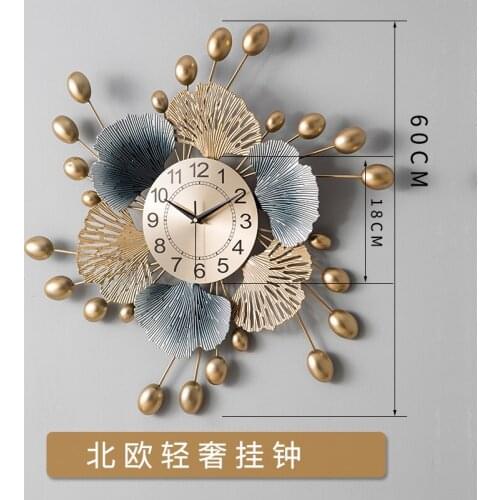 Nordic clocks and watches wall clock living room modern simple creative light luxury air wall watch fashion decor