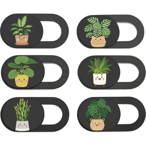 Laptop Web Webcam Camera Privacy Cover Cute Plants Monitor Blockers (Set of 6)
