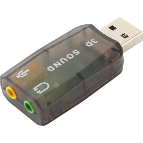 External USB Sound Card Adapter Audio 5.1 virtual 3D USB to 3.5mm microphone Speaker headphone Interface For Laptop PC Adapter