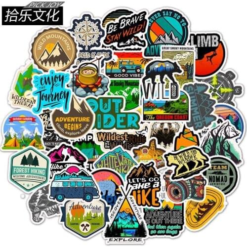 50 Camping Travel Stickers Wilderness Adventure Outdoor Landscape Waterproof Decal Sticker to DIY Suitcase Laptop Motor Car