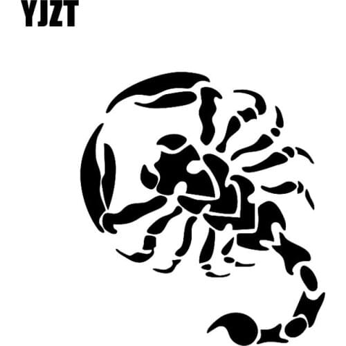YJZT 18CM*20CM A Large Tribal Scorpion Decal Vinyl Car Sticker Black/Silver C19-0336