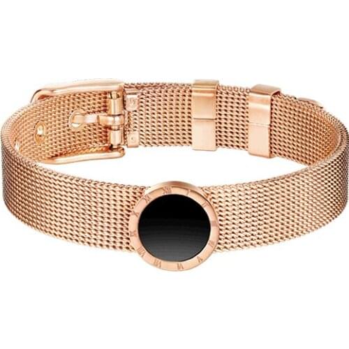 YUN RUO 2019 Chic Fashion Roman Numeral Watch Strap Bangle Rose Gold Color Titanium Steel Jewelry Woman Birthday Gift Never Fade