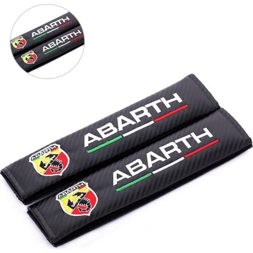 Car Safety Seat Belts Padding Protective Shoulder Cover for Abarth Fiat 500 124 Spider 204A Punto Alfa Romeo Car Accessories
