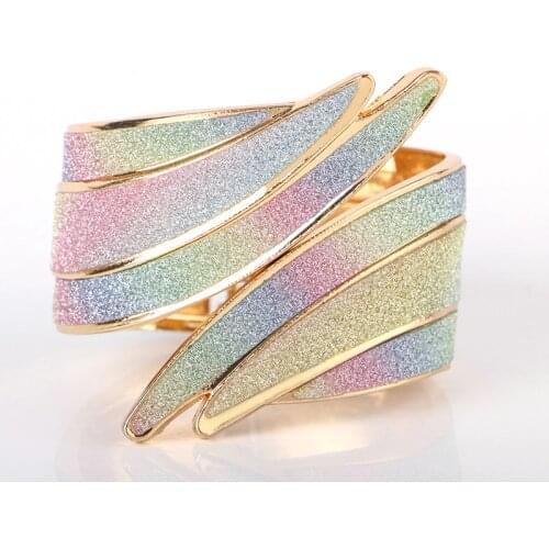 Fashion Design Metal Cuff Bracelet & Womens Bracelet Jewelry Gold Color Angel Feather Wings Charm Bracelet Womens Jewelry