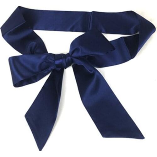 Women Fashion Wide Waist Fabric Belts Ladies Silk Scarf Solid Ribbon Knot Rope For Dresses