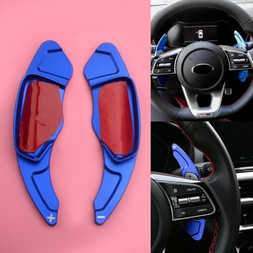 1Pair Blue Steering Wheel Shift Shifter Paddle Extension Aluminium Alloy Fit For Kia Forte 2019 2020