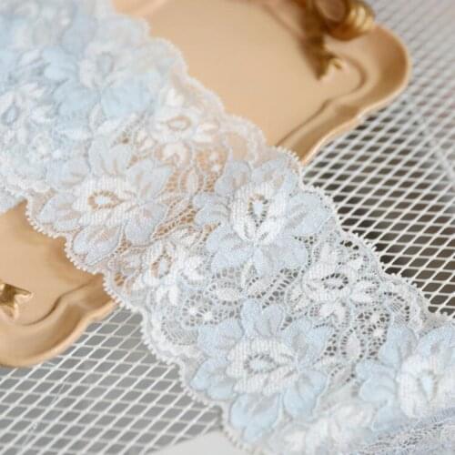 2 Meters/lot 8cm Width Blue Lace Stretch Lace Trim Elastic Lace Ribbon Trimming DIY Underwear Wedding Gift Decoration