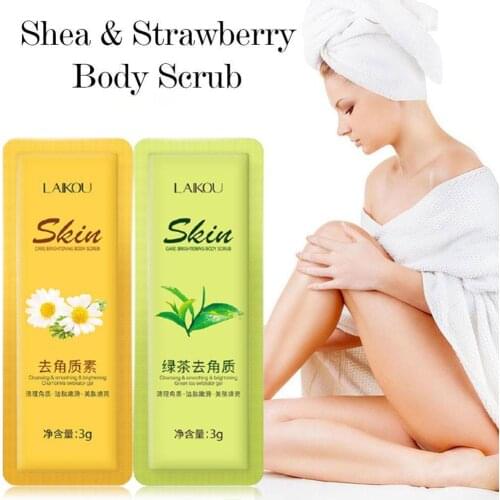 2pcs Body Scrub Shea Exfoliating Scrub Cream Deep Cleansing Pore Acne Treatment Body peeling Whitening Cream Dead Skin Remove