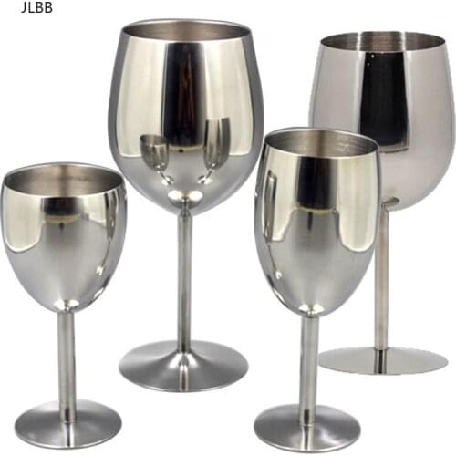 2Pcs Wine Glasses Stainless Steel 18/8 Metal Wineglass Bar Wine Glass Champagne Cocktail Drinking Cup Charms Party Supplies