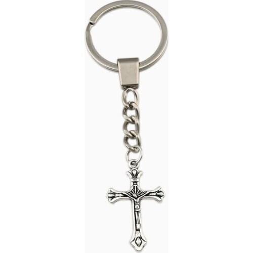 20pcs Keychain Cross Religion Alloy Charms Pendants Key Ring Travel Protection DIY Accessories A-492f