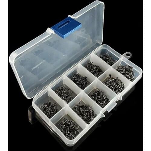 500pcs/set Mixed Size 3#-12# High Carbon Steel Carp Fishing Hooks with Storage Box Fish Hook Fishing Jig Hooks
