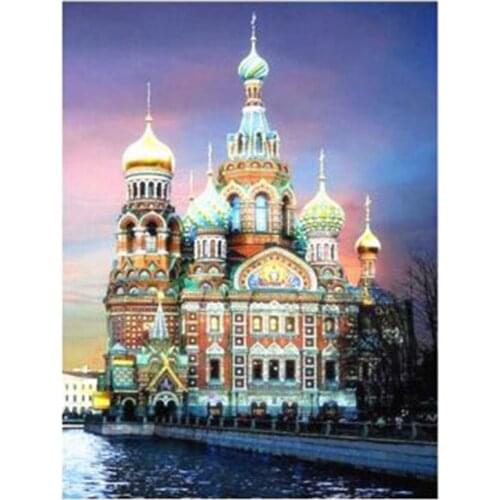 5D DIY Diamond Painting Cross Stitch Castle Full Square round Mosaic Diamond Embroidery Home Decor
