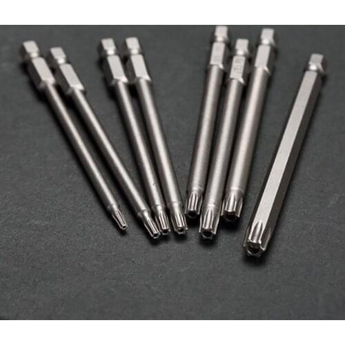 8pcs/set Torx Screwdriver Set of Safety Bits Hex Magnetic Head 100mm Extra Long T8- T40 1/4 Inch Hex Magnetic Screwdriver