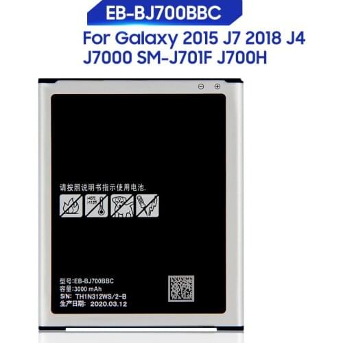 Original Phone Samsung Battery For Galaxy J7 2015 J7009 J7000 J7008 J700F SM-J700f J4 2018 EB-BJ700BBC EB-BJ700CBE 3000mAh
