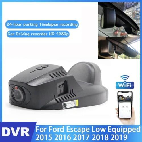 Car DVR Wifi Video Recorder Dash Cam Camera For Ford Kuga Low Equipped 2015 2016 2017 2018 2019 Night Vision Control Phone APP