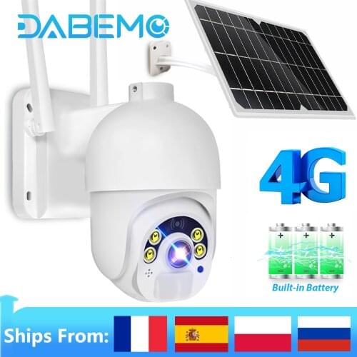 Wireless PTZ WiFI Camera 1080P HD Outdoor Built-in Battery Solar Surveillance Camera Starlight Night Vision PIR Human Detection