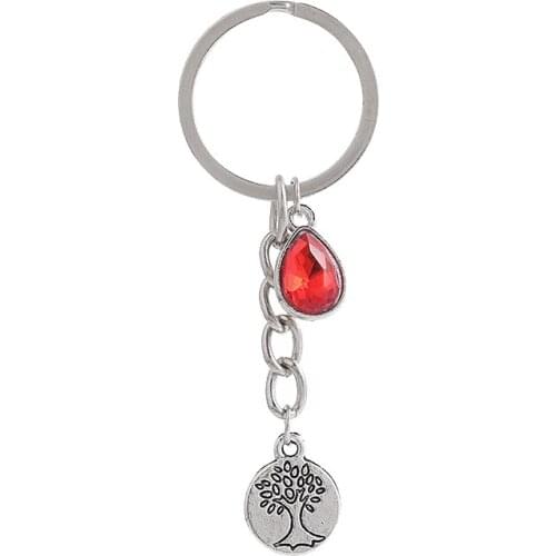 1PCS Women/Mens Fashion Peace tree Charm 25mm Keychain Key Rings Alloy Charms Gifts 20 Colors You Choose