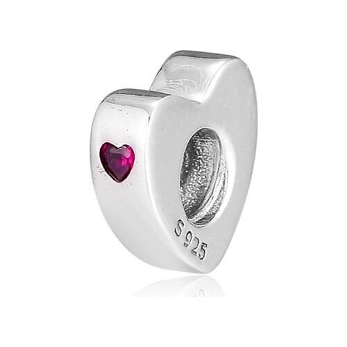 Two Hearts Spacer Charm 925 Sterling Silver Valentines Day Beads Fit Charms Bracelets DIY Jewelry for Women Men Gift 02672