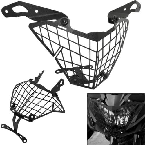 Black Headlight Headlamp Grille Guard Cover Protector For KAWASAKI Versys-X 300 KLE X300 Versys KLE300 2017 2018 2019 2020 2021