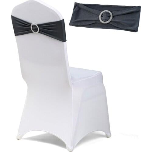 Black White Color Lycra Chair Band Spandex Chair Sashes For White Spandex Chair Cover Event Party Wedding Decoration