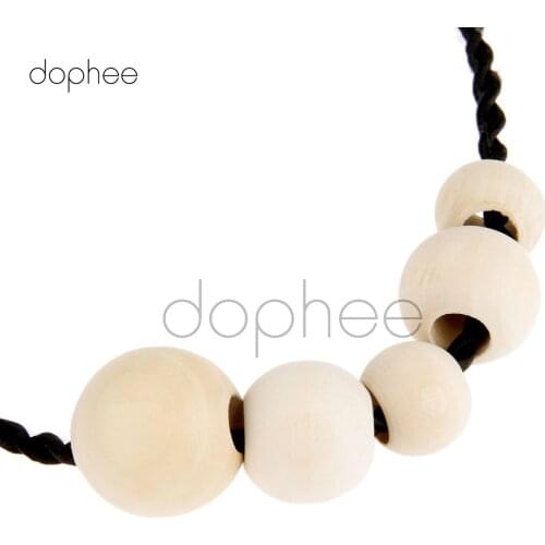 Dophee 10-50pcs 20/25/30mm Natural Wooden Beads Big Hole For Jewelry Artwork Necklace Making DIY Garment Decoration