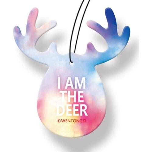 1pc Cute Antlers Car Perfume Pendant Car Interior Hanging Ornaments Accessories Deer Shape COL Christmas Gift 9 Colors