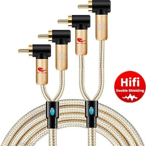 Hifi Dual RCA Adapter Cable 2 RCA to 2 RCA Male Audio Stereo Cable for Amplifier Speaker DVD TV Subwoofer Home Theater Y Cords