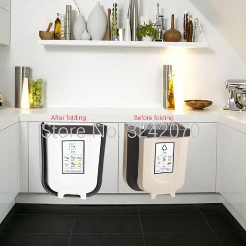 Kitchen folding trash can Wall-mounted car trash can Household suspension Factory direct supply