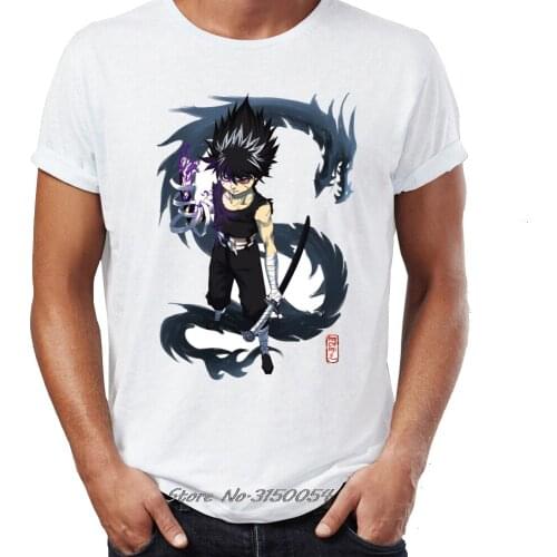 Summer Men Cotton T Shirt Yu Yu Hakusho Hiei Awesome Artwork Printed Tshirt Casual O-neck T-shirt Anime Tees Tops Harajuku