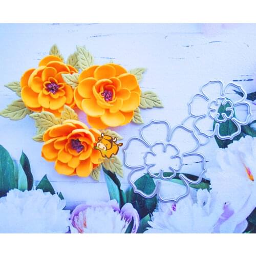 Layered Flowers Metal Cutting Die Stencils Template for Scrapbooking Paper Album Cards Gift Decor Knife Punch Mold Dies Cut New