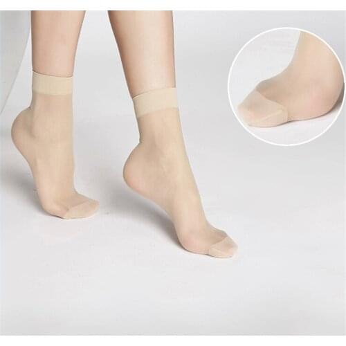 10 Pairs of Womens Short Socks Girls Fine Thin Socks Summer Transparent Crystal Socks Invisible Elastic Ankle Sock Female Sox