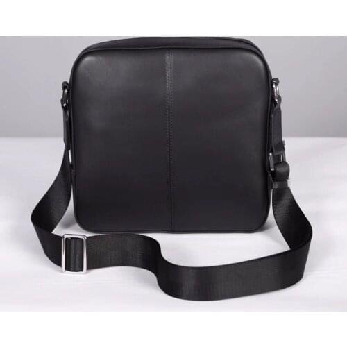 New Man Black small Genuine leather Briefcase Gym Bags