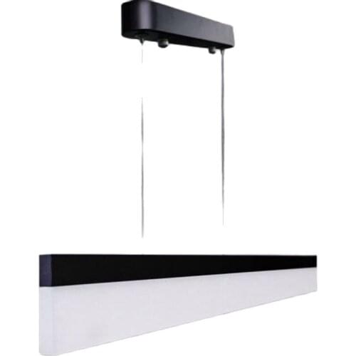 NEW Modern Minimalism Rule Design Acryl Iron Led Pendant light for Dining room Living room Bar L 60-150cm Black/White 1641