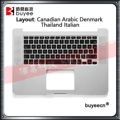 Original For Macbook Pro Retina 15.4'' A1398 Palmrest Topcase Canadian Arabic Denmark Thailand Italian Keyboard Backlight 2015